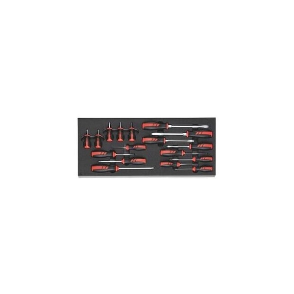 Holex Set of 17 Phillips and Slotted Screwdrivers Set in Foam - 953551 17