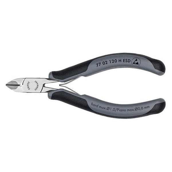 Knipex 4 3/4 in Diagonal Cutting Plier Standard Cut Uninsulated - 77 02 120 H ESD