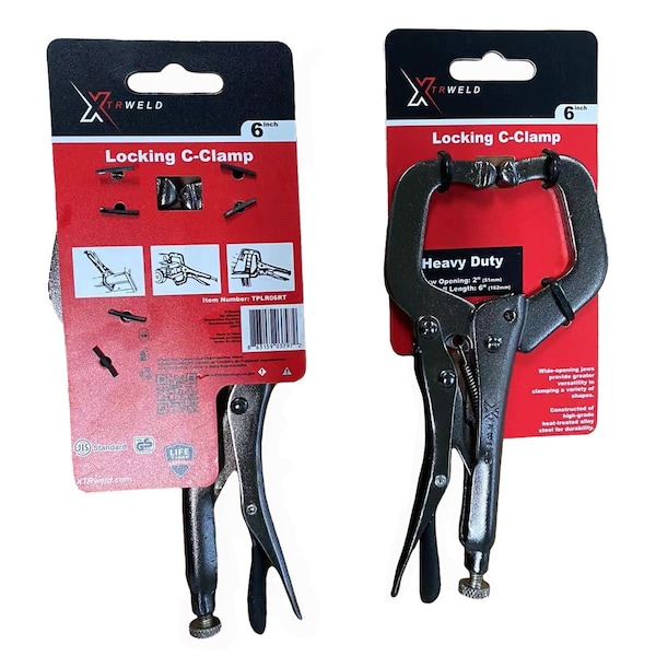Xtrweld 24 in Pliers, C, Locking, Steel Black Nickel Chrome - TPLR24RT