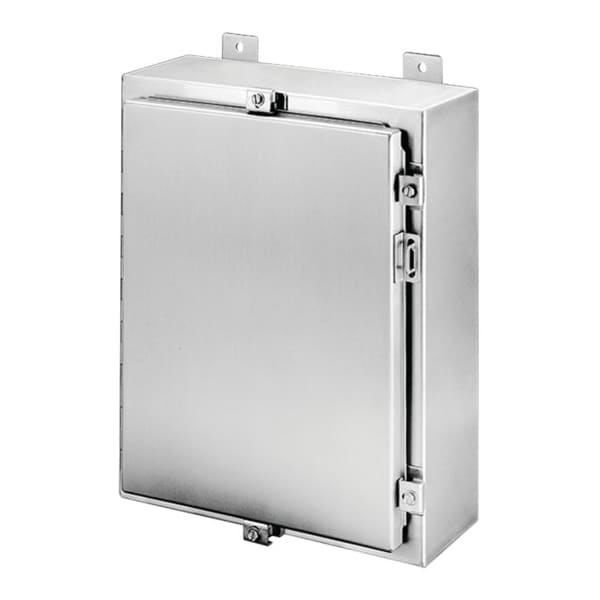 Nvent Hoffman 316 Stainless Steel Electrical Enclosures, 16 in H, 6 in D, 12 in W, NEMA 4X, Hinged - A16H1206SS6LP