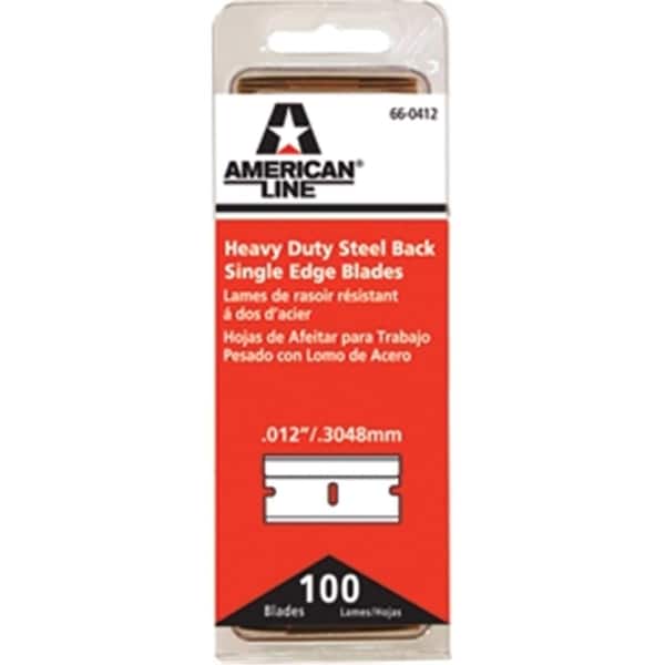 American Safety Razor 660412 001 Steel Back Single Edge Blade Clam 100PK - 182650