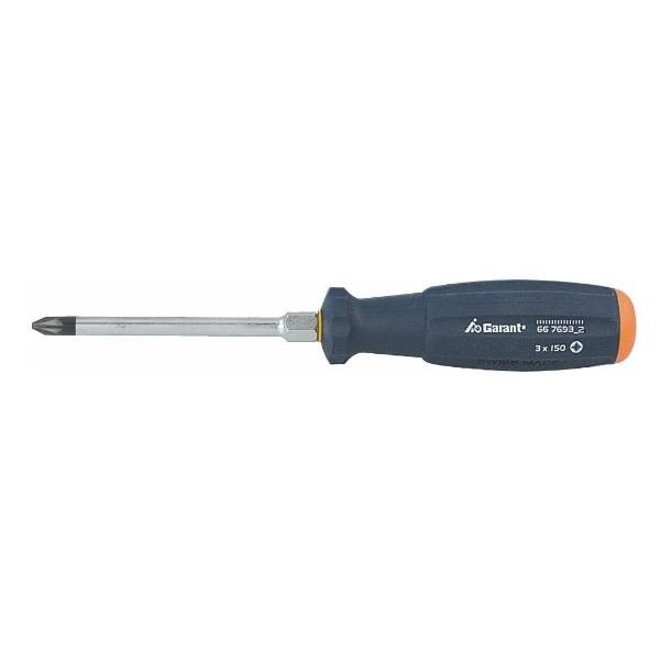 Garant Screwdriver for Pozidriv, with 2 component Haptoprene handle, Cross head size: 2 - 667693 2