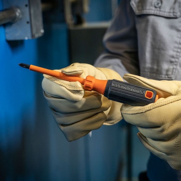 Klein Tools Insulated Screwdriver, #2 Phillips Tip, 4-Inch Round Shank - 6834INS