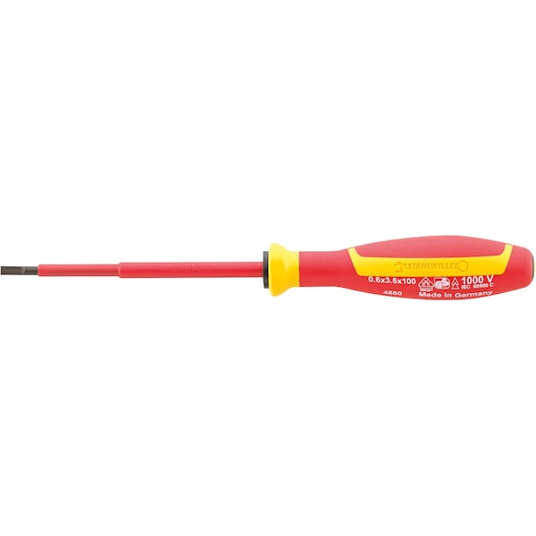 Stahlwille Tools VDE electricians screwdrivers DRALL+ 0, 5 mm x 3, 0 mm blade length 100 mm - 46603030