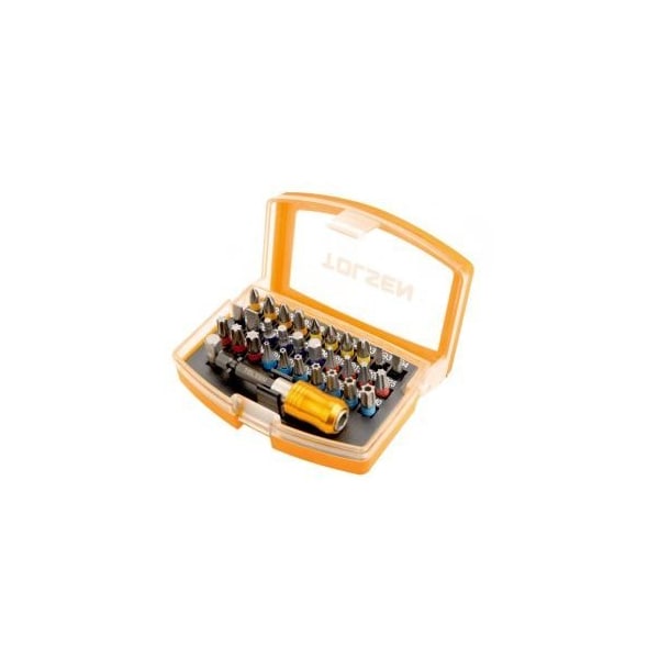 Tolsen 32pc Screwdriver Set: SL-3, SL-4, SL-5, SL-6; Hex 3mm, 4mm, 5mm, 6mm; PZ1, PZ2, PZ3; PH1, PH2, PH3 - 20370