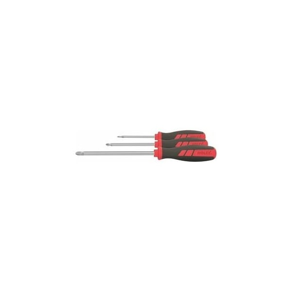 Holex Screwdriver for Pozidriv Set, with Power Grip, 3 Pc, #1 - #3 - 668511 3