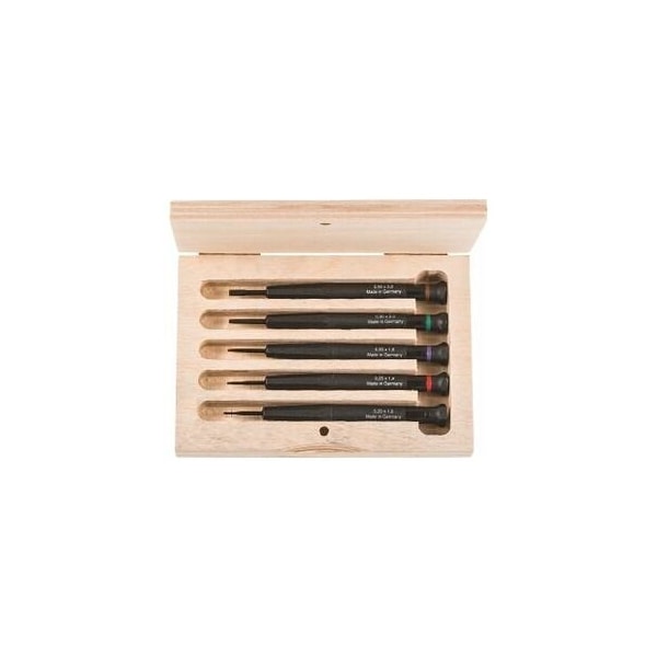 Holex Watchmaker's Screwdriver for Slotted Screws Set, with Rotating Cap, 1 mm to 3.0 mm - 669305 5
