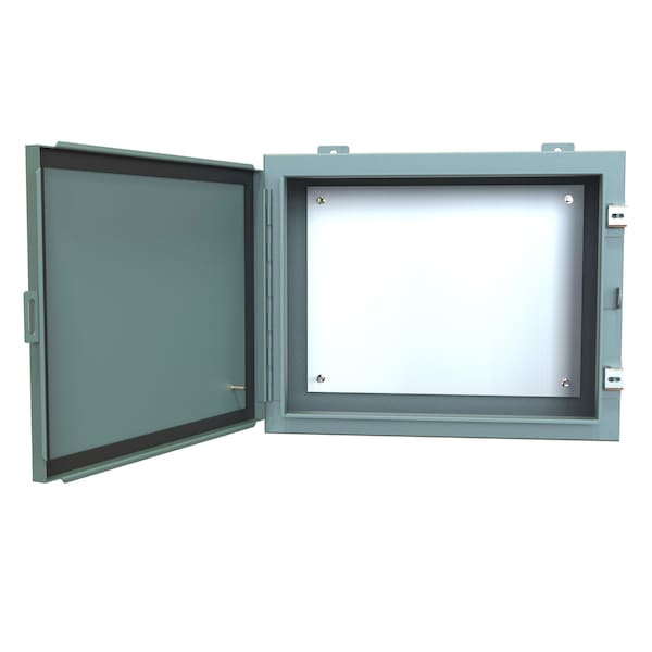 Hammond Steel Electrical Enclosures, 16 in H, 8 in D, 20 in W, NEMA 12, Hinged - 1418CR8