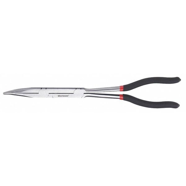 Westward Bent Long Nose Plier, 13-1/4 in., Serrated - 4NFW5