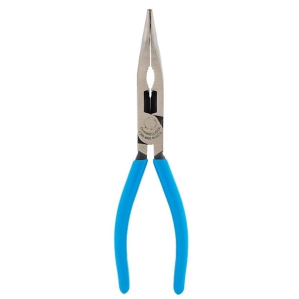 Channellock Nose Plier, 7.45 in OAL, Blue/Red Handle, Comfort-Grip Handle, 0.7 in W Jaw, 2.6 in L Jaw - E388