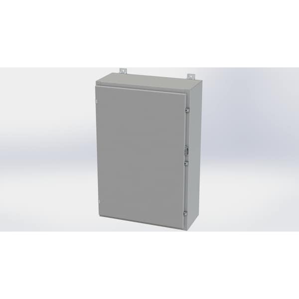 Saginaw Control & Engineering Carbon Steel Electrical Enclosures, 36 in H, 10 in D, 24 in W, NEMA 4, Hinged - SCE-36H2410LP