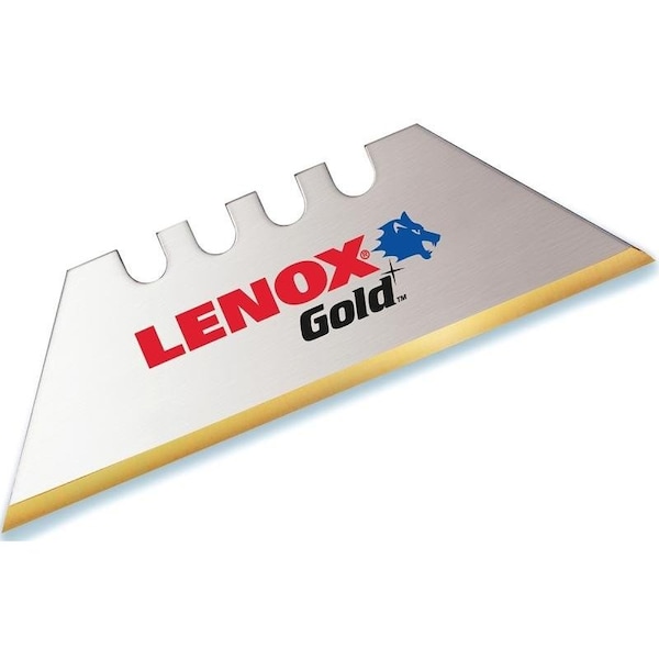 Lenox Gold Series Utility Knife Blade, 1 in L, Bi-Metal/HSS, 2-Point - 20350GOLD5C
