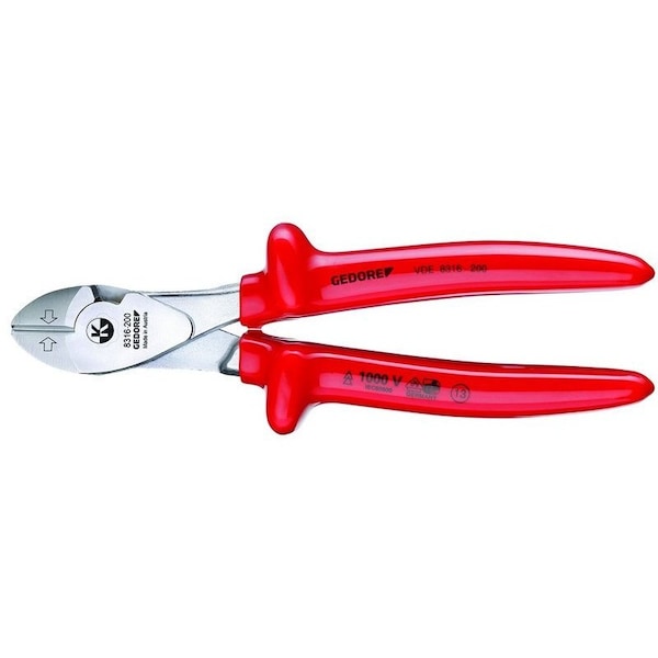 Gedore Insulated Power Diagonal Cutter, 7" - VDE 8316-180