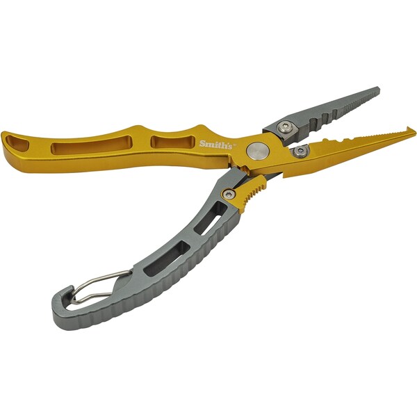 Smiths Consumer Products 2023 Smith'S Regalriver Aluminum Fishing Pliers W/ Carabiner W/ Splitring - Yellow - SMI-51301