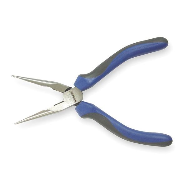 Westward 8 in Long Nose Plier, Side Cutter Ergonomic Handle - 3HZE9
