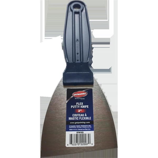 Dynamic DYN183 DIY 3 in Flex Putty Knife with Carbon Steel Blade - 652270220079