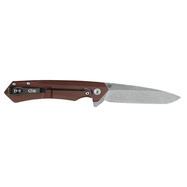 Case Cutlery Knife, Case Dark Brown Anodized Aluminum Kinzua with Spear S35VN Blade - 64692