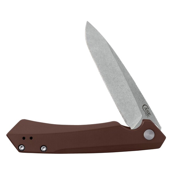 Case Cutlery Knife, Case Dark Brown Anodized Aluminum Kinzua with Spear S35VN Blade - 64692