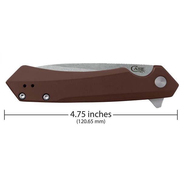 Case Cutlery Knife, Case Dark Brown Anodized Aluminum Kinzua with Spear S35VN Blade - 64692