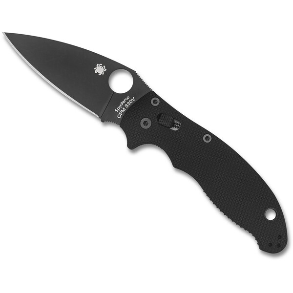 Spyderco 2024 Spyderco Manix 2 G-10 Black Black Blade Plain - SPY-C101GPBBK2