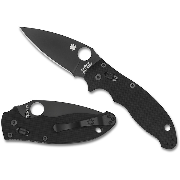 Spyderco 2024 Spyderco Manix 2 G-10 Black Black Blade Plain - SPY-C101GPBBK2