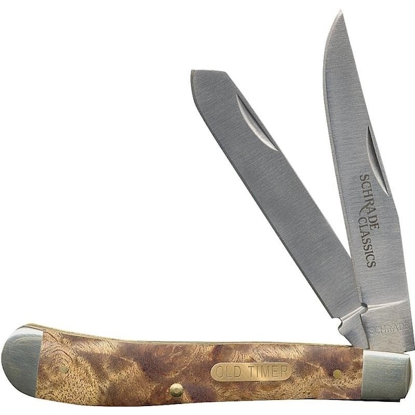 Old Timer Folding Pocket Knife, 3 in L Blade, 7Cr17 High Carbon Stainless Steel Blade, 2Blade - 94OTW