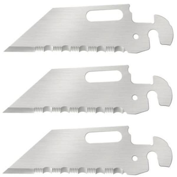 Gsm Folding Click N Cut 3 Pack Of Serrated Utility Blade, With Ambidextrous Pocket, Belt Clip - CLD-40BP3A