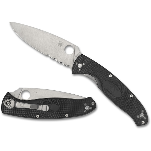 Spyderco 2023 Spyderco Reveal 8 Resilience, Lightweight Black, Combo - SPY-C142PSBK