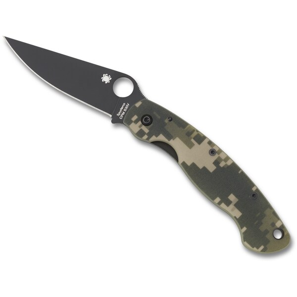 Spyderco 2024 Spyderco Military Model G-10 Camo Black Blade Plain - SPY-C36GPCMOBK