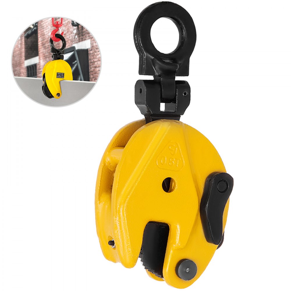 VEVOR 0.8T Plate Clamp 1763Lbs Plate Lifting Clamp Jaw Opening 0.6 inch Vertical Plate Clamp for Lifting and Transporting - DG0.8TSD000000001V0