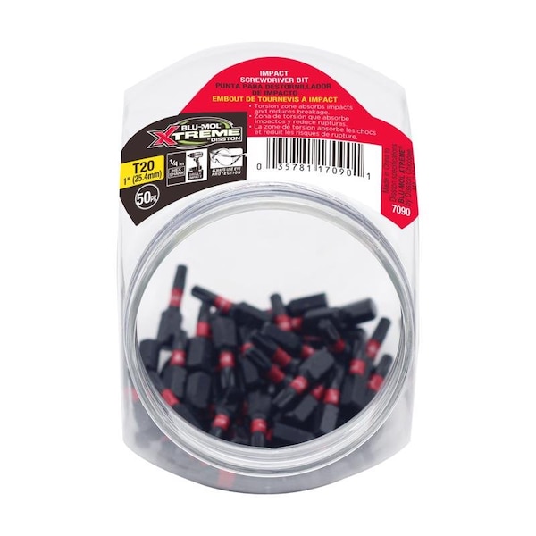 Blu-Mol Xtreme Torx T20 X 1 in. L Screwdriver Bit S2 Tool Steel - E0217090