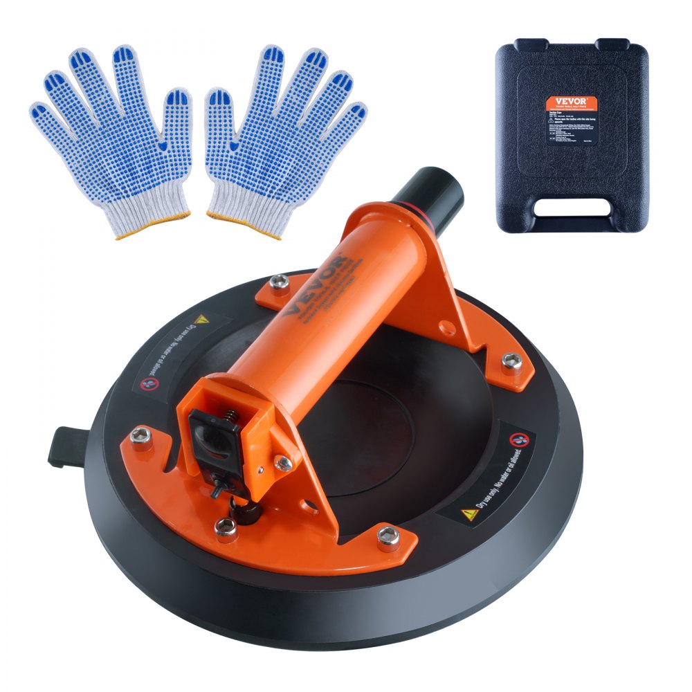 VEVOR Glass Suction Cup, 8" 615 lbs Load Capacity, Vacuum Suction Cup with ABS Handle and Carry Box, Heavy Duty Industrial Suction Cup Lifter Tool for Glass, Granite, Tile, Metal, Wood Panel Lifting - YXZKXPSL1J8YAA002V0