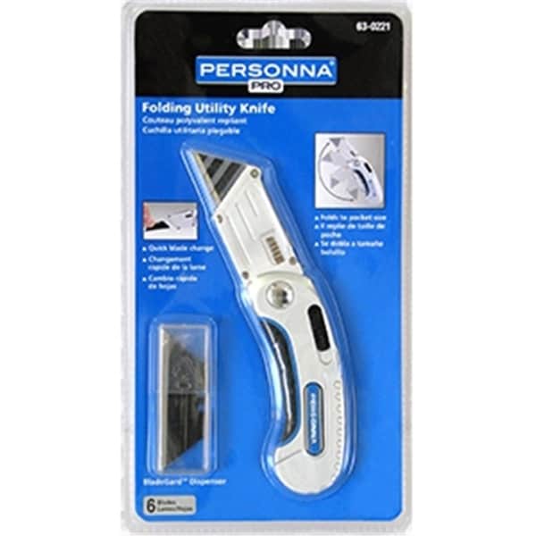 Home Improvement 63-0221 Folding Utility Knife With 6 Blades - HO3569254