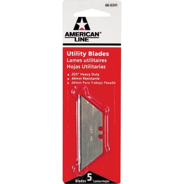 American Line Utility Blade, 2.452 in L, HCS, 2-Facet Edge - 66-0341