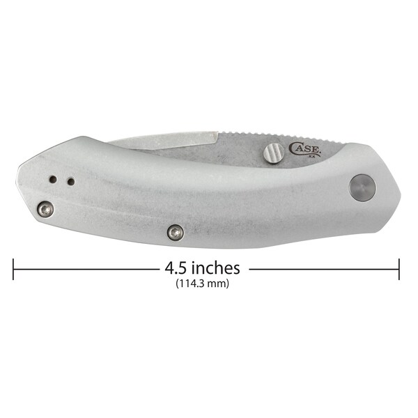 Case Cutlery Knife, Case Silver Anodized Aluminum Westline S35VN Blade - 36553