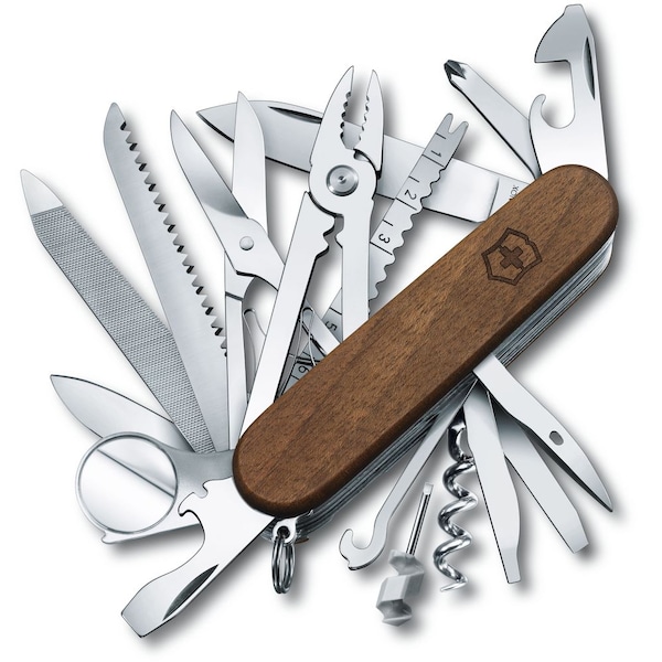 Swiss Army Brands 2024 Victorinox 1.6791.63Us2 Swisschamp Hardwood Walnut 91Mm Old Number 53526 - VIC-1.6791.63-X1