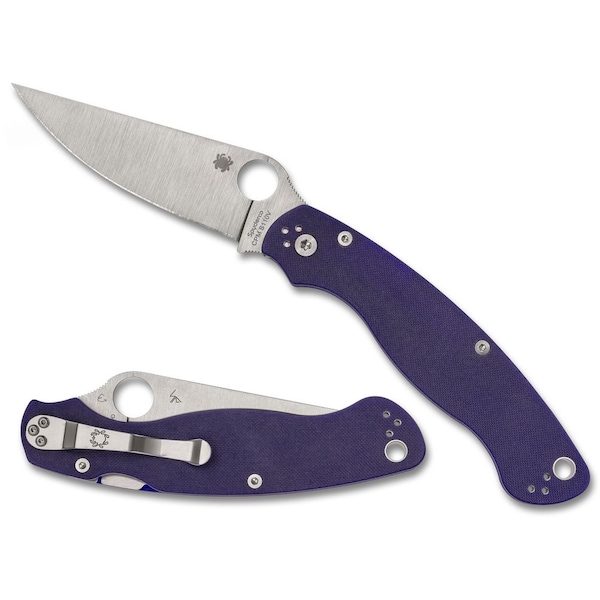 Spyderco 2024 Spyderco Reveal 14, Military 2 Dark Blue G-10 Cpm S110V, Plain Edge - SPY-C36GPDBL2