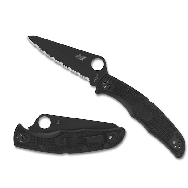 Spyderco 2024 Spyderco, Reveal V4, Pacific Salt 2, Black Frn, Black Blade, Serrated - SPY-C91SBBK2