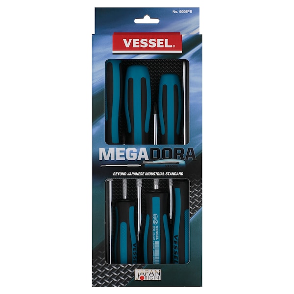 Vessel MEGADORA JAWSFIT Screwdriver 6PC. Set No - 9006PB