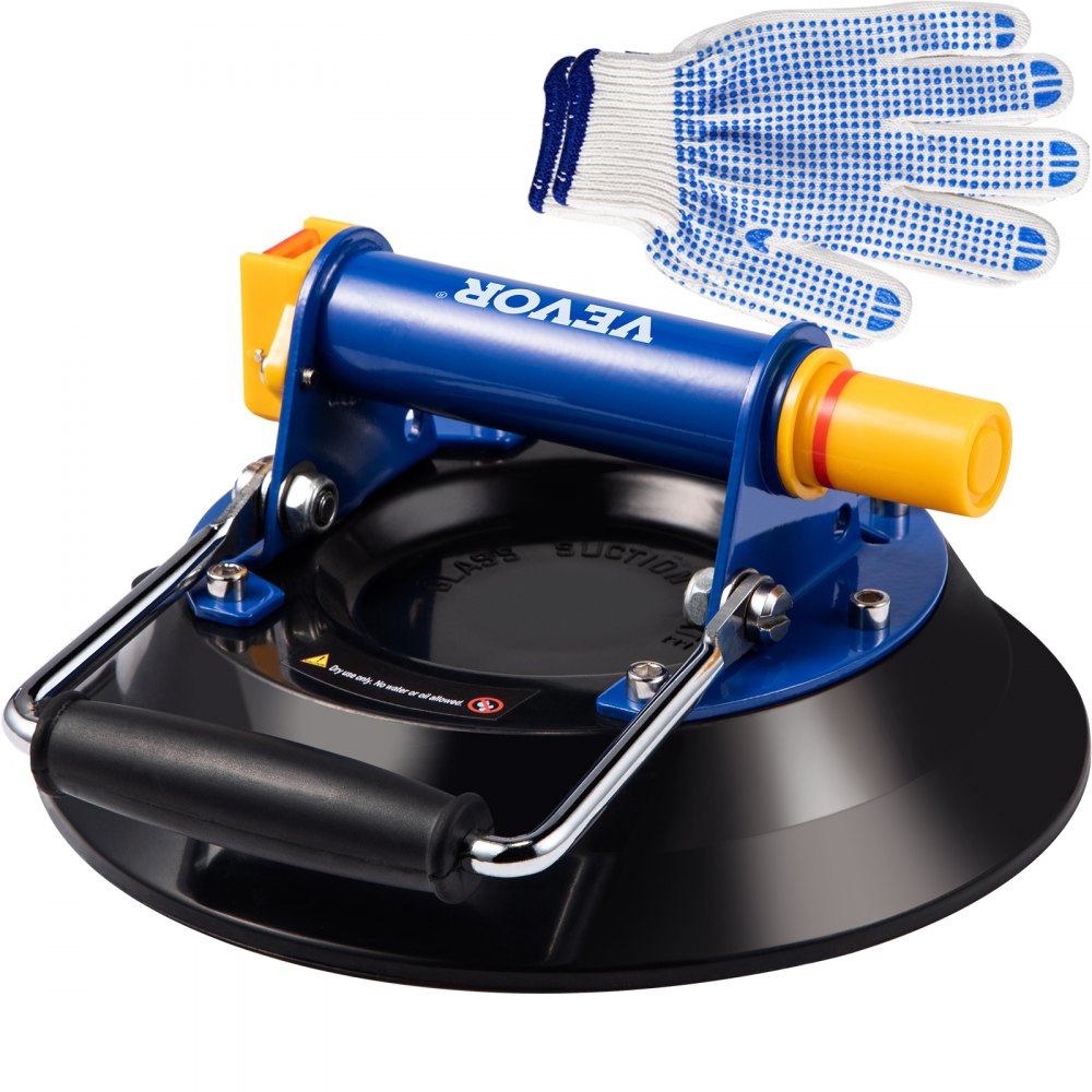 VEVOR Glass Lifting Vacuum Suction Cup, 12'' Glass Lifter Suction Cup, 330lb Load Capacity Glass Lifting Suction Cup, Heavy-Duty Hand-Held Glass Lifter For Moving Large Granite Tile & Replacing Window - ZKXPYCJSSB1210RLVV0
