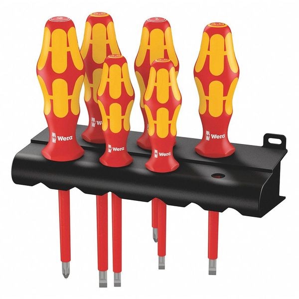 Wera Insulated Screwdriver Set, Slotted/Phillips, 6 pcs - 05006145001