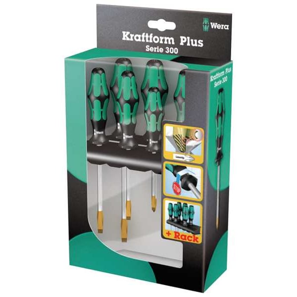 Wera Screwdriver Set, Slotted/Phillips, 6 pcs - 05007680001