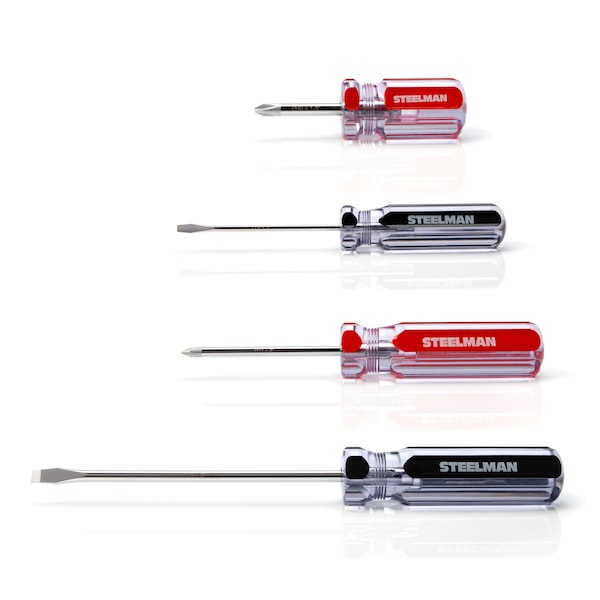 Steelman 16-Piece Clear Handle Slotted and Phillips Head Screwdriver Set - 42051