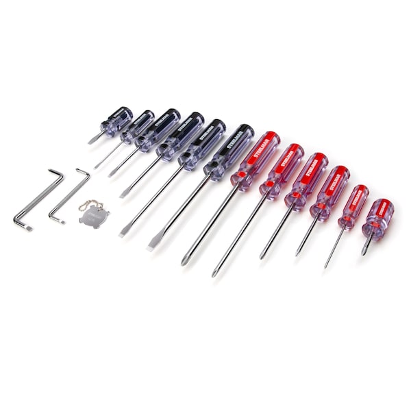Steelman 16-Piece Clear Handle Slotted and Phillips Head Screwdriver Set - 42051