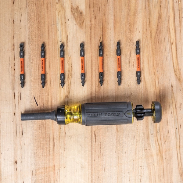 Klein Tools 15-in-1 Ratcheting Impact-Rated Multi-Bit Torsion Zone Screwdriver - 32315HD