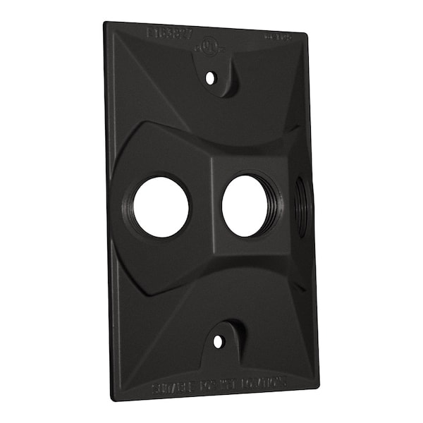Sigma Electric Electrical Box Cover, 1 Gang, Rectangular, Metal Die-Cast, Cluster, Lampholder Cover - 14373BR