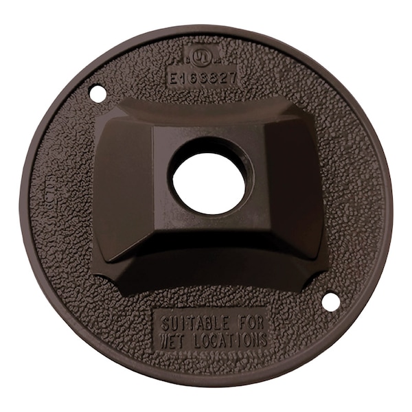 Sigma Electric Electrical Box Cover, Round, Metal Die-Cast, Cluster, Lampholder Cover - 14381BR