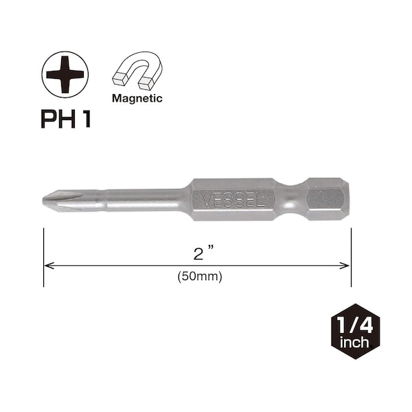 Vessel NECK TORSION Power Bit PH1x50, PK25 - NTPH150P25K