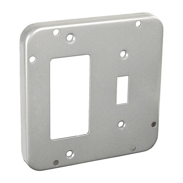 Southwire Electrical Box Cover, Square, Galvanized Steel, GFCI, Toggle and Raised Cover - 72C48