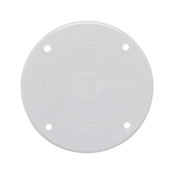 Sigma Electric Electrical Box Cover, Round, Non-Metallic, Blank Cover - 14170WH